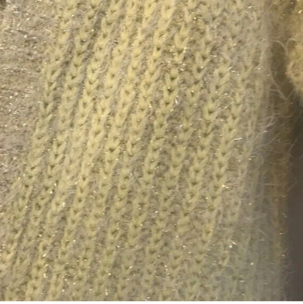 Anthropologie Larkin Yellow Shimmer Tie Front Cardigan -XS - Picture 4 of 8